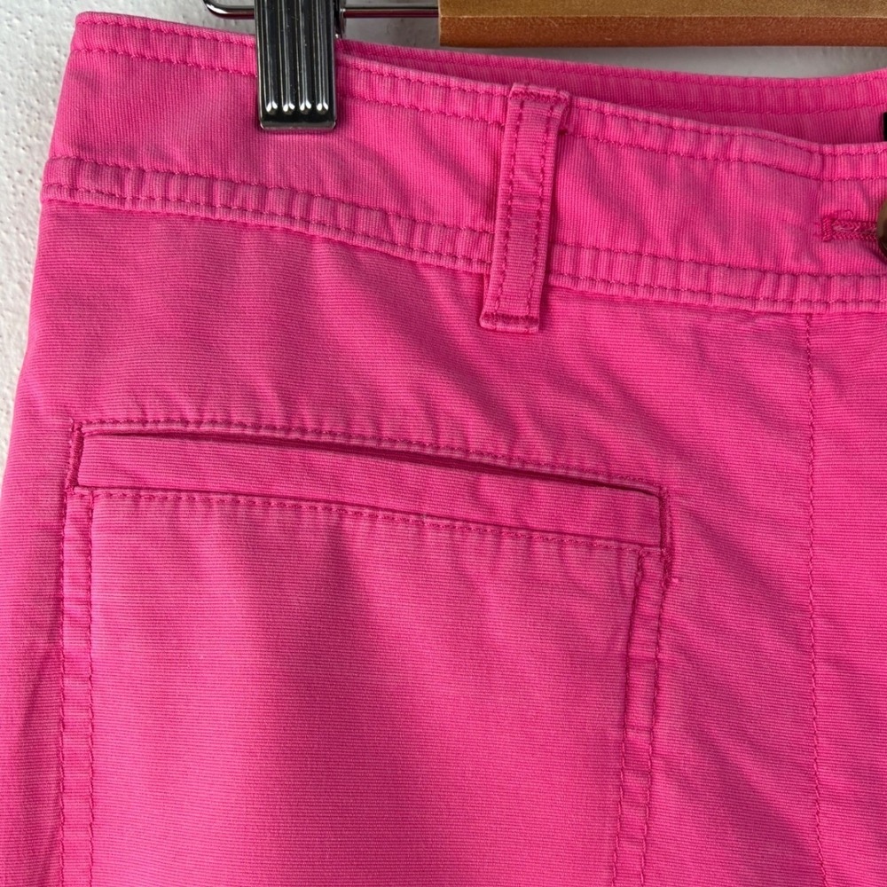 Talbots Hot Pink Wide Leg Crop Pants Size 8 Cotton Rayon Stretch High Rise - Picture 4 of 6
